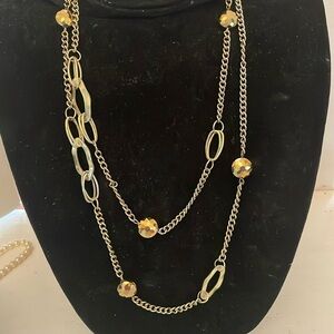 43” Victoria Lynn gold tone station necklace with 2” extender